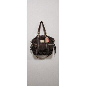 COACH POPPY DAISY #13843 Spotlight Dark Brown Pocket Tote Bag Purse